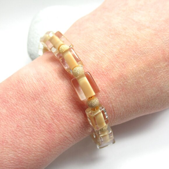 Cane glass and gold bracelet - Picture 8 of 14
